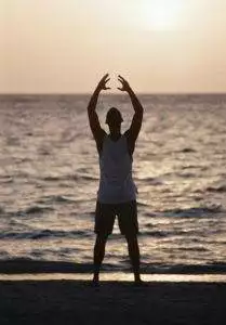man exercising in the sun
